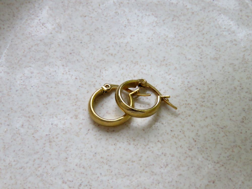 Aros de acero dorado chicos