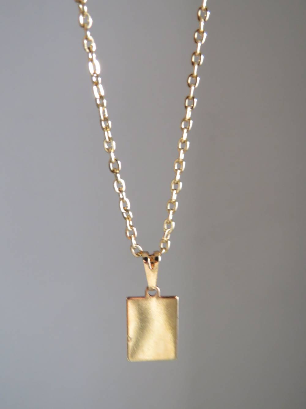 Collar de acero dorado con chapita
