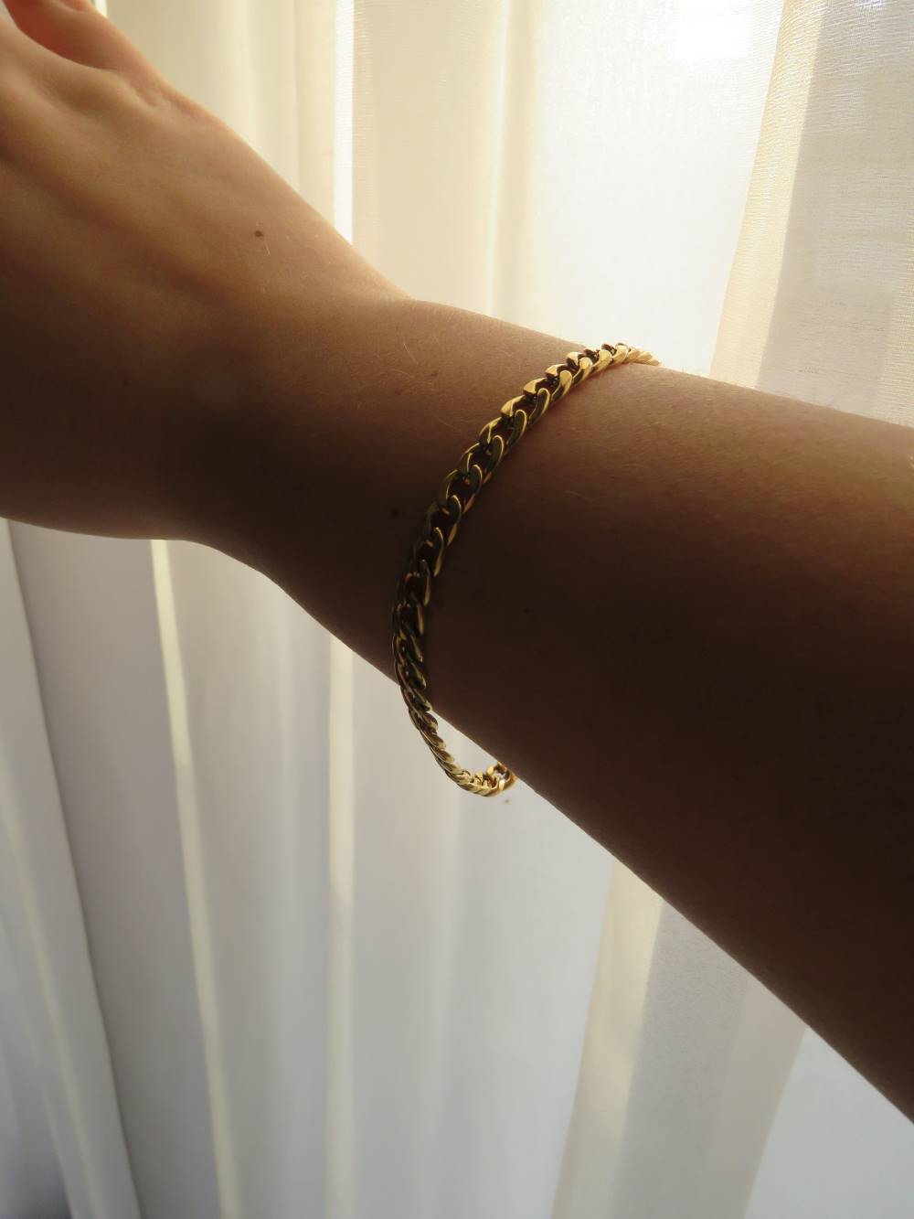 Pulsera de acero dorado cadena grande