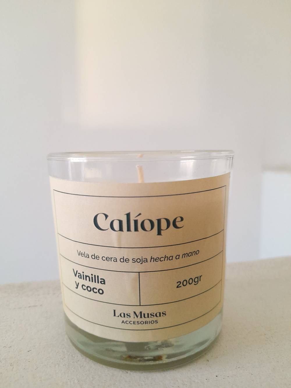 Vela en vaso de cera de soja