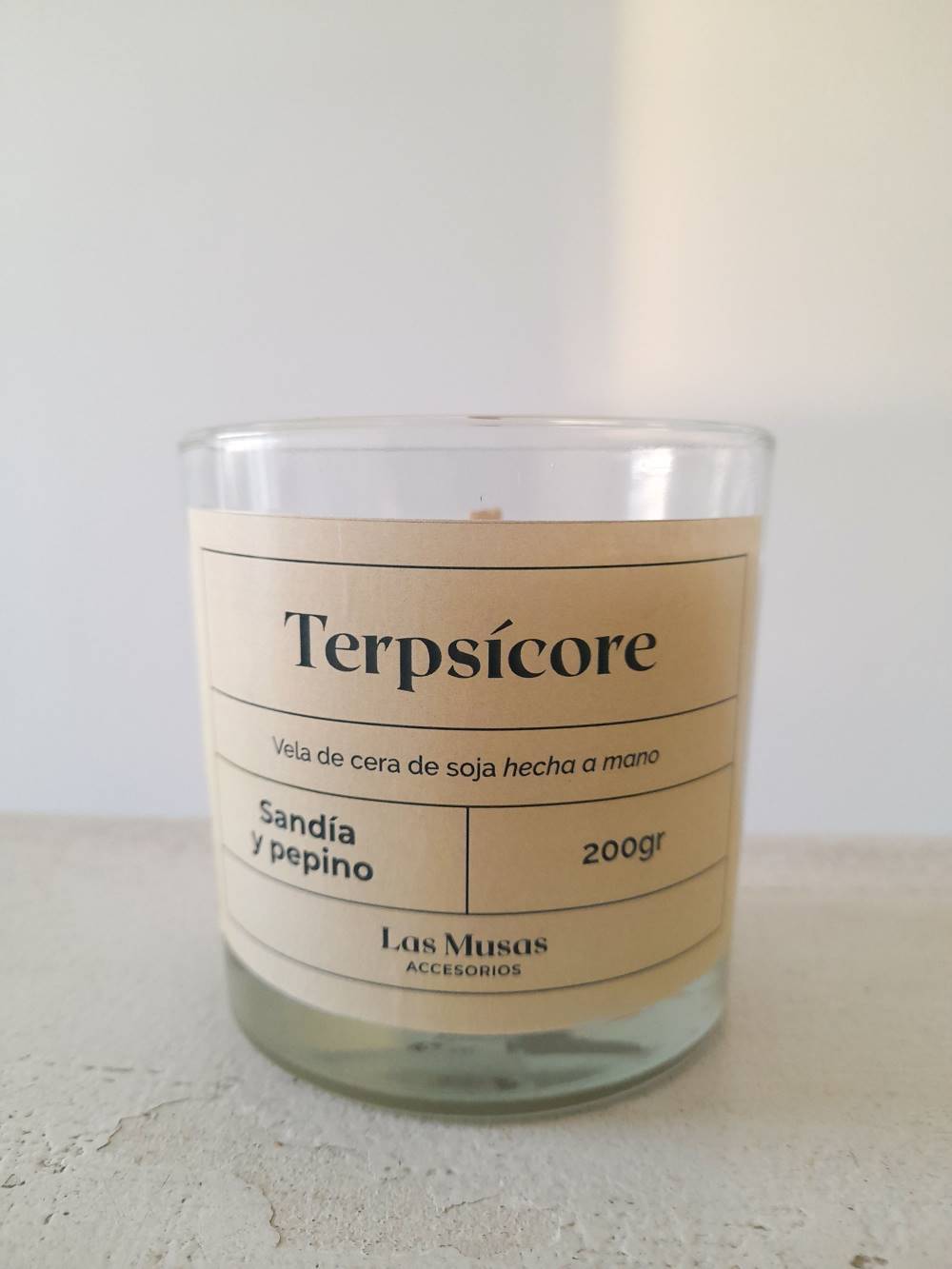Vela en vaso de cera de soja